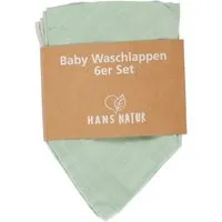 HANS NATUR Baby Waschlappen Musselin Bio-Baumwolle 6er-Pack bunt 27 x 30 cm – Produktbild 1 von 1
