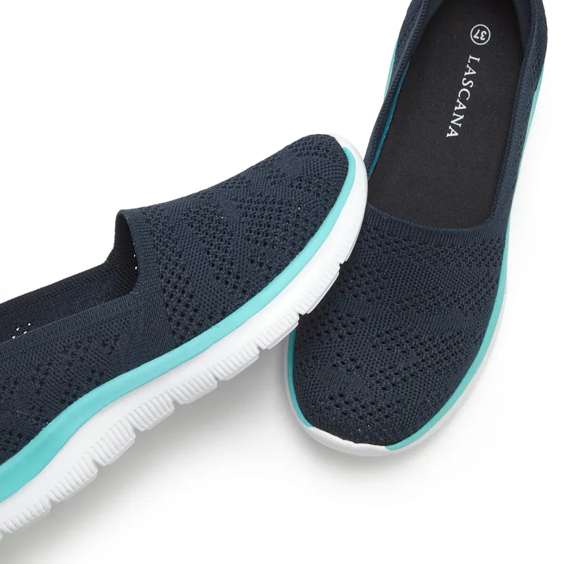 Lascana Slipper, Navy/türkis, – Produktbild 1 von 3