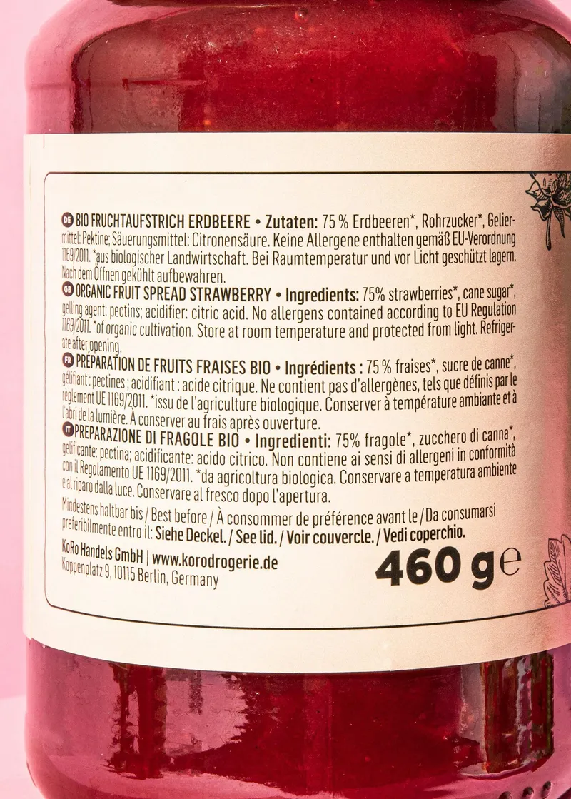 KoRo Bio Fruchtaufstrich Erdbeere 460 g – Produktbild 3 von 5