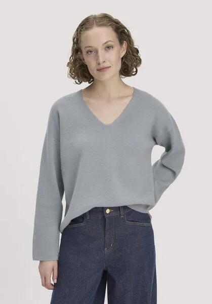 hessnatur hessnatur Pullover Oversize aus Bio-Baumwolle mit Schurwolle, Nebelblau, – Produktbild 1 von 4