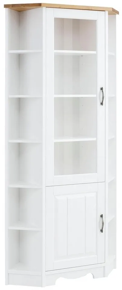 OTTO home Eckvitrine Trinidad Höhe 188 cm, FSC® zertifiziertes Massivholz, Weiß, – Produktbild 3 von 4