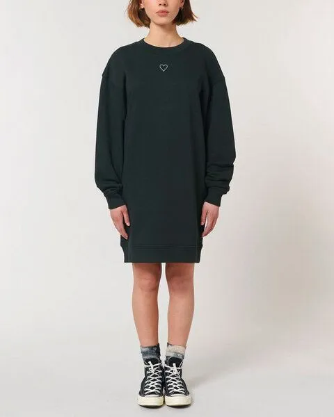 Human Family Human Family Oversized Damen Kleid mit Herz Print "Recovery - Heart", Schwarz, – Produktbild 1 von 2