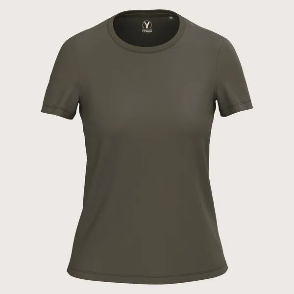 YTWOO YTWOO Regular Damen T-Shirt Light, Dark khaki, – Produktbild 1 von 3