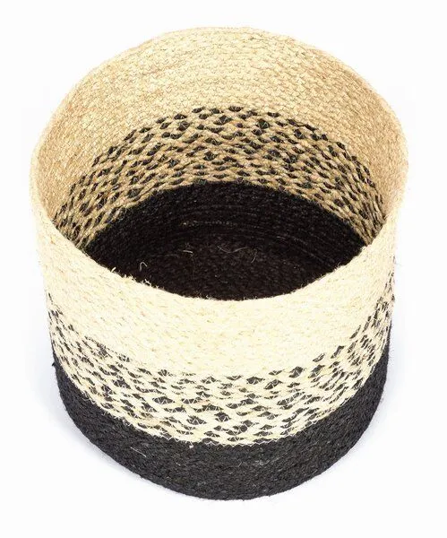 El Puente El Puente Korb | Fair Trade & Handmade aus Bangladesch, Schwarz,natur, – Produktbild 2 von 2