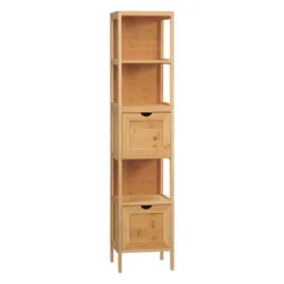 kleankin kleankin Badezimmerschrank, Beistellschrank aus Bambus, Hochschrank, Kippschutz – Produktbild 1 von 1