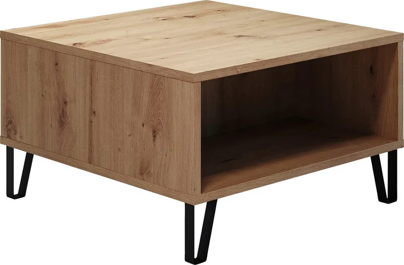 Home affaire Couchtisch Tarragona, Couchtisch mit 2 offenen Fächern - (B/T/H) 60/60/37 cm, Braun, – Produktbild 2 von 5