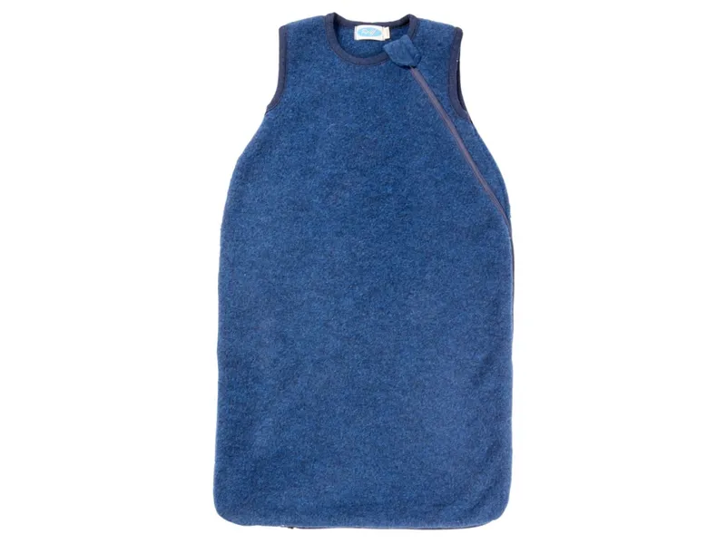 Reiff Strickwaren Reiff Strickwaren Schlafsack Baby ohne Arm Bio-Merinowolle Fleece Ganzjahr, Blau, – Produktbild 1 von 2