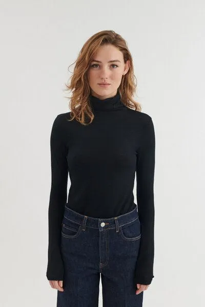 Basic Apparel Basic Apparel Rinja Rollkragenpulli mit Wolle, Schwarz, – Produktbild 2 von 4