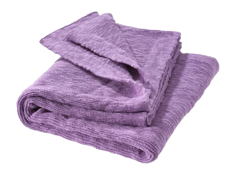 Disana Disana Baby Leinen-Strick-Decke flieder ca. 80 x 100cm, Lila, – Produktbild 1 von 2