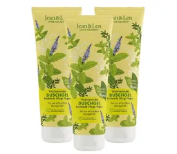 Jean & Len ohne Gedons* Duschgel Vitalisierendes Duschgel Zitronenverben & Minze, 3-tlg. – Produktbild 1 von 1