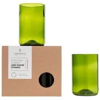 Originalhome Originalhome Recycelten Trinkgläser M, S/2 – grünes Geschenk, fair gefertigt & spülmaschinenfest, Grün, – Produktbild 1 von 1