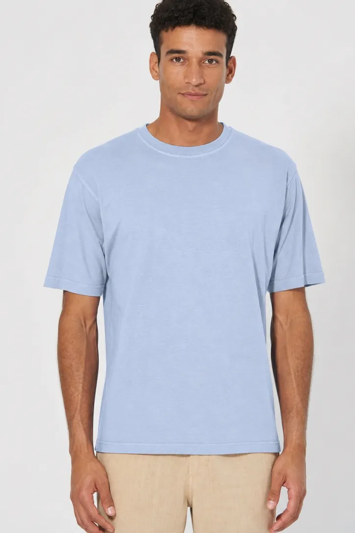 HempAge Hempage Herren vegan T-Shirt Basic Wasserblau, Blau, – Produktbild 2 von 2