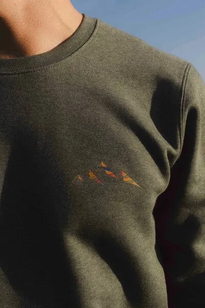 Kultgut Kultgut Biofair - Supersoft Sweatshirt - Pullover / Little Mountain Landscape, Naturgrünmeliert, – Produktbild 1 von 4