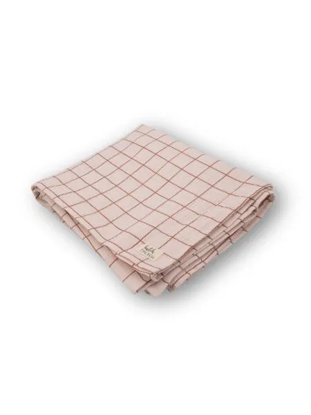 Hutch&Putch Hutch&Putch Musselin Sommerdecke für warme Nächte - Abmaße 135x220 cm - aus 100% Bio-Baumwolle - Handmade in Germany, Rosa karo, – Produktbild 2 von 2