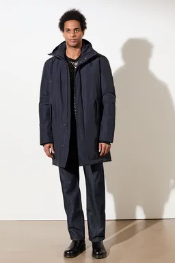 LangerChen LangerChen Herren vegan Langer Wattierter Parka Funktionale Merkmale Marineblau – Produktbild 1 von 1