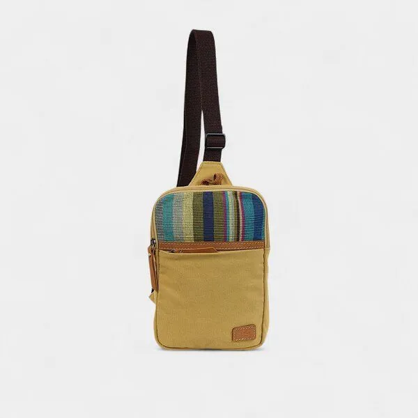Dragolina Dragolina Crossbody Tablettasche Faun W. mit Webstoff der Pwo Karen, Schilf (gelb), – Produktbild 1 von 4