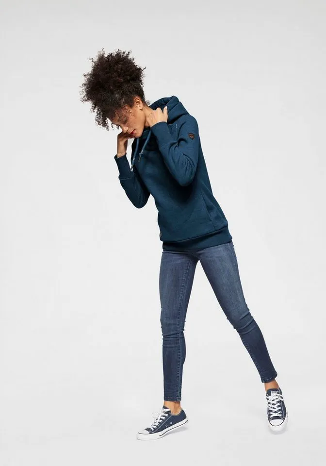 ragwear ragwear Kapuzensweatshirt GRIPY BUTTON O Baumwollmischung, Kapuze, Blau, – Produktbild 4 von 5