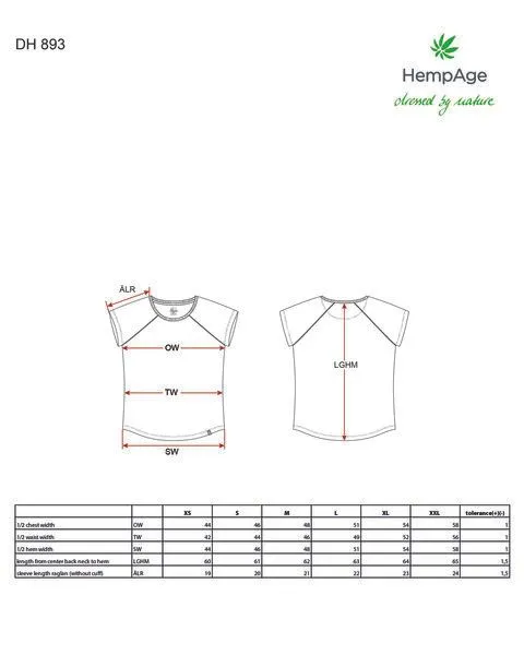HempAge HempAge Damen Raglan T-Shirt Hanf/Biobaumwolle, Offwhite(weiß), – Produktbild 3 von 4