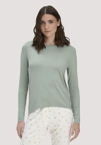 hessnatur hessnatur Langarm Schlafshirt Regular PURE FLOW aus TENCEL Modal, Mattgrün, – Produktbild 1 von 4