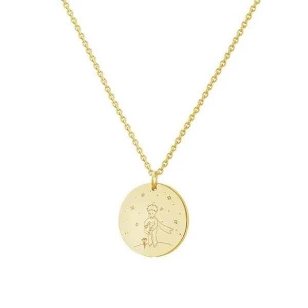 Eppi Eppi Goldener Anhänger der Kleine Prinz mit Rose, Gelb, – Produktbild 1 von 4