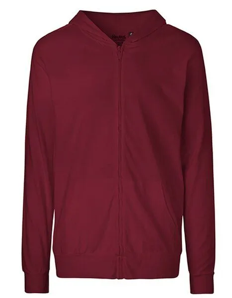 Neutral Neutral® Unisex Jersey (T-Shirt Stoff) College Hoodie Hoody Kapuzenpullover Sweatjacke, Bordeaux, – Produktbild 1 von 5