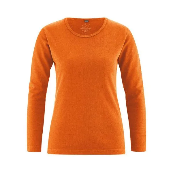 HempAge HempAge Langarmshirt Basic Hanf/Biobaumwolle, Pumpkin, – Produktbild 1 von 1