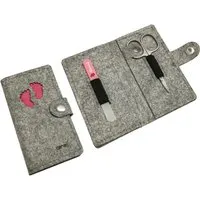 HANS NATUR Maniküre-Set aus Filz, 2-teilig Rosa – Produktbild 1 von 1