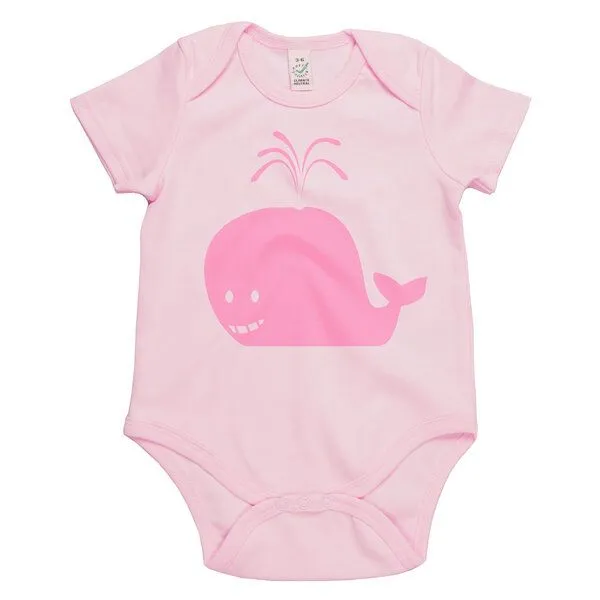 HANDGEDRUCKT HANDGEDRUCKT "Wal" Baby Body, Powderpink, – Produktbild 1 von 4