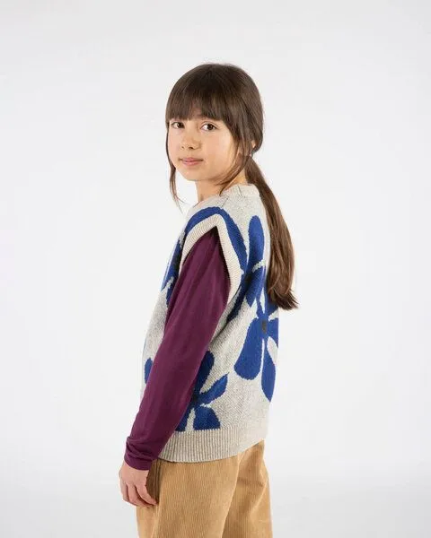 MATONA Matona Gestrickter Pullunder für Kinder aus Bio-Baumwolle und Wolle / Hug Vest, Flower, – Produktbild 4 von 4