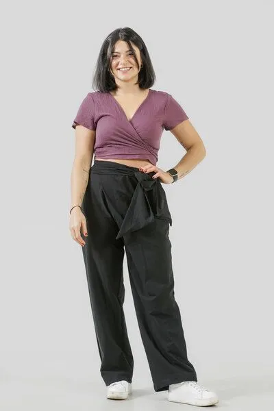 YogiLiebe YogiLiebe Damenhose "DEVI" Bio-Baumwolle, Schwarz, – Produktbild 2 von 3