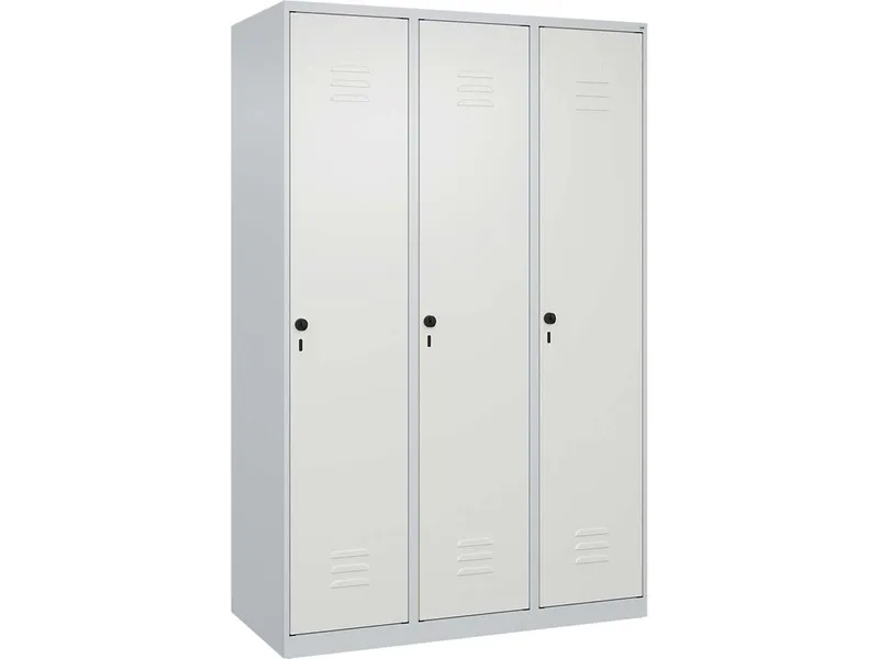 C+P C+P Spind Classic PLUS, 3 Abteile, 1850x1200x500mm, Lichtgrau/Verkehrsweiß – Produktbild 1 von 1