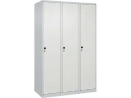 C+P C+P Spind Classic PLUS, 3 Abteile, 1850x1200x500mm, Lichtgrau/Verkehrsweiß – Produktbild 1 von 1