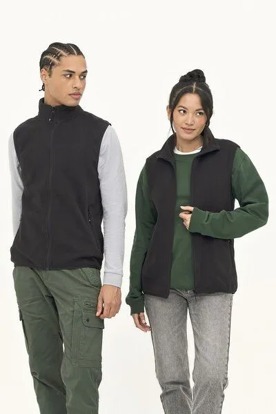 Sol's Sol's Unisex Factor Zipped Fleeceweste Bodywarmer Gilet aus recyceltem PET Vegan, Forest green, – Produktbild 3 von 3