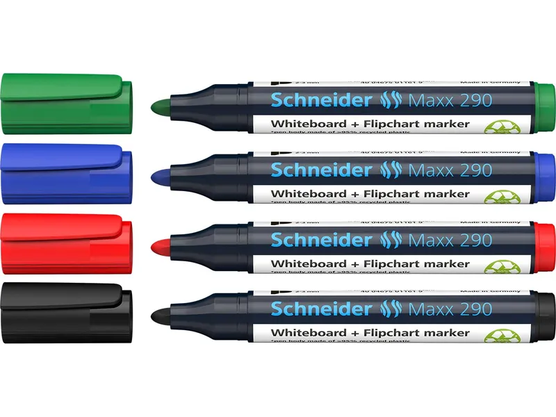 Schneider Schneider 4er-Pack Whiteboardmarker "Maxx 290" 3+1, Sortiert, – Produktbild 3 von 4