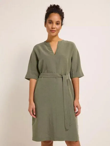 LANIUS LANIUS Kleid mit Gürtel Leinen, Tea leaf, – Produktbild 1 von 4
