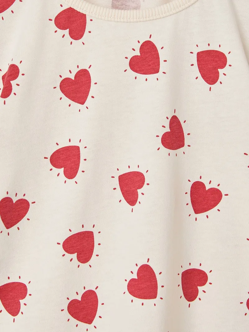 Vertbaudet Bedrucktes Mädchen Langarmshirt, Wollweiß, – Produktbild 3 von 3