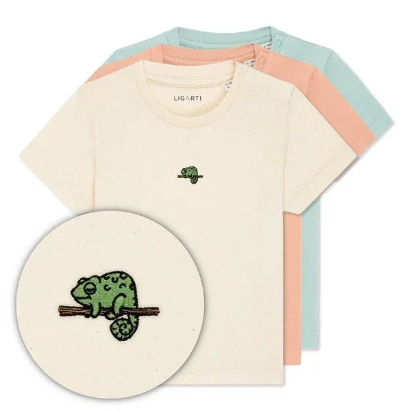 LIGARTI LIGARTI Babyshirt - Mareike das Chamäleon, Türkis, – Produktbild 3 von 3