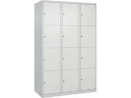C+P C+P Schließfachschrank Classic PLUS, 12 Fächer, 1850x1200x500mm, Lichtgrau/Verkehrsweiß – Produktbild 1 von 1