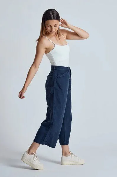Flax and Loom Flax and Loom Leinen Culotte Betty, Navy, – Produktbild 2 von 5