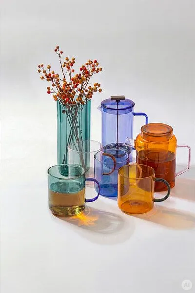 Tranquillo Tranquillo French Press RAIINBOW – Borosilikatglas, Grün, – Produktbild 3 von 6