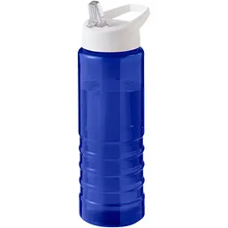 Unbranded H2O Active® Eco Treble 750 ml Sportflasche mit Stülpdeckel & Trinktülle, blau, weiß, Weiß / blau, – Produktbild 1 von 1