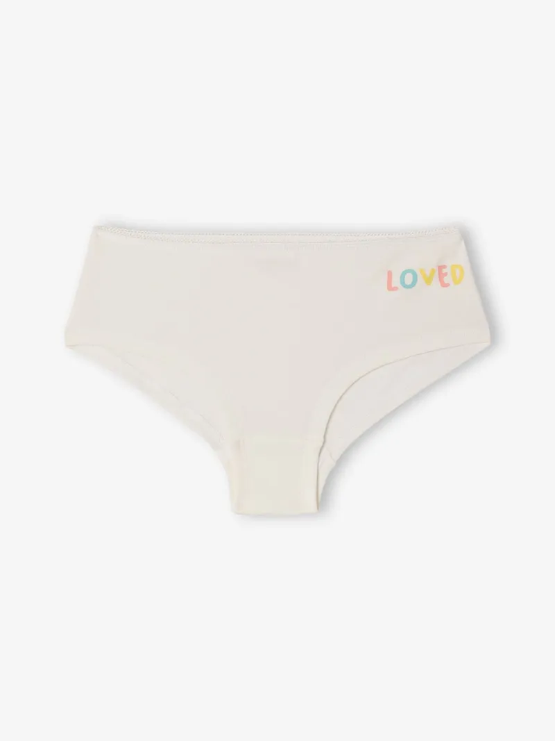Vertbaudet 7er-Pack Mädchen Shortys LOVED BASIC, Rosa, – Produktbild 2 von 3