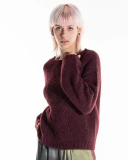 Alma & Lovis Alma & Lovis Alpaka-Pullover mit apartem Ajourmuster | Ajour Pullover – Produktbild 1 von 1
