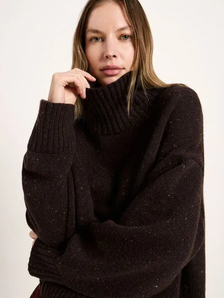 LANIUS LANIUS Oversized Pullover, Bitter chocolate tweed, – Produktbild 4 von 4