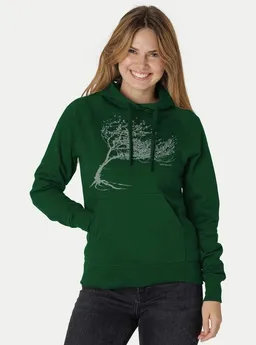 Peaces.bio - handbedruckte Biomode Peaces.bio - handbedruckte Biomode Bio-Damen-Kapuzensweater "Windytree" – Produktbild 1 von 1