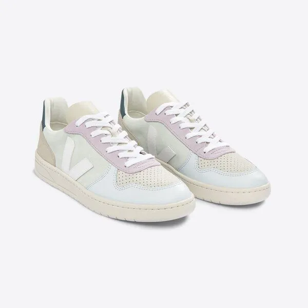Veja Veja Sneaker Damen - V-10 Suede, Mehrfarbig (jade white multico), – Produktbild 3 von 4