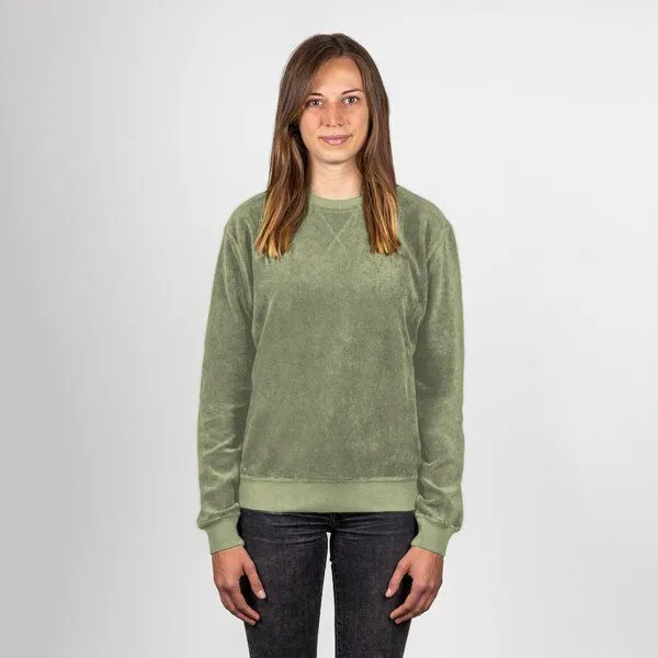 LANGBRETT LANGBRETT Frottee Sweater Frauen, Olive (grün), – Produktbild 1 von 2