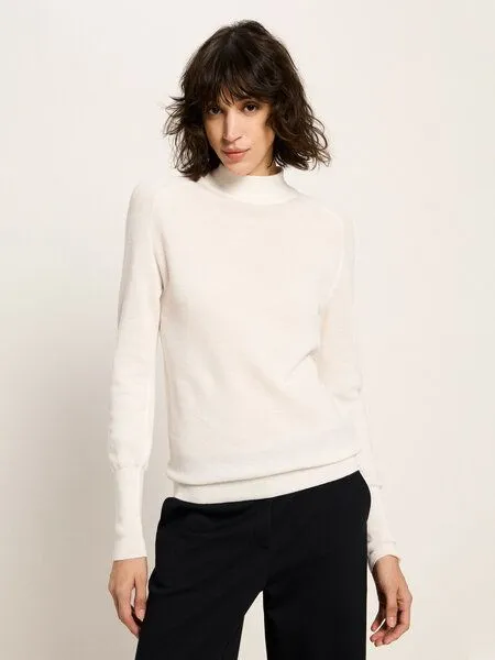 LANIUS LANIUS Rollkragenpullover aus Bio-Baumwolle, Off white, – Produktbild 1 von 4