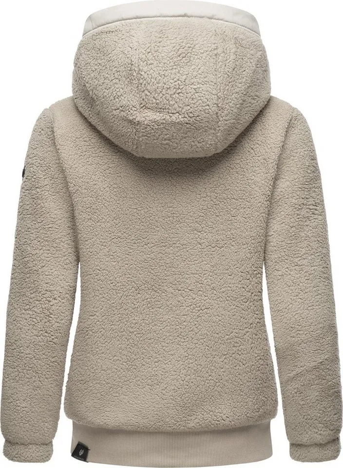 ragwear ragwear Outdoorjacke Cousy Short flauschige Übergangsjacke mit Teddyfell und Kapuze, Braun, – Produktbild 4 von 5