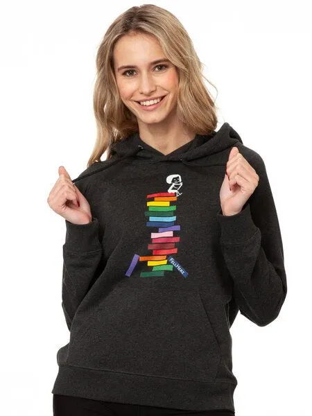FellHerz FellHerz Damen Hoodie Books – Produktbild 3 von 5
